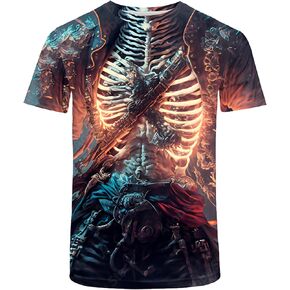 Pirate Shirt Men,Adult Independence Day T-Shirt,Funny 3D Printed Graphic Novelty Shirt Men Women
