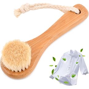Boar Bristle Laundry Stain Brush, Laundry Brush for Stains on Clothes, Laundry Cleaning Brush, Fabrics Cleaning Brush for Shoes, Cleaning and Laundry