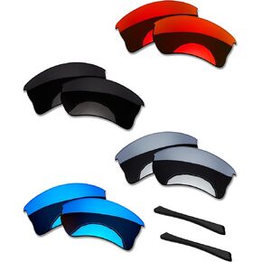 OOWLIT 4 Pairs Replacement Sunglass Lenses & Ear Socks Compatible with Oakley Quarter Jacket OO9200 Polarized