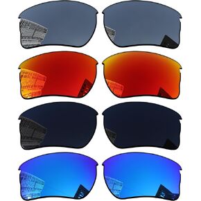 عدسات الاستبدال المستقطبة 1.8 ملم لـ Oakley Quarter سترة OO9200 نظارة شمسية ، مواد مطورة ، بولي كربونات 4 أزواج الملعب الأسود + نجمة الفضة + السماء الشتوية + Jaffa Orange