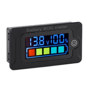 DROK Battery Meter 12V, Marine RV Battery Capacity Volt Monitor, Voltage Indicator Gauge for Iron Phosphate Lithium Battery
