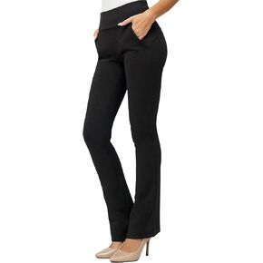 Conceited Dress Pants for Women with Pockets - Stretch Ponte Fabric - Wear to Work - Tummy Control (Available in Plus Size)