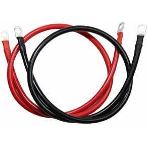 5 AWG Battery Cables, 5 Gauge Battery Power Inverter Cable with 5/16 Inch Ring Terminals for Solar, RV, Auto, Marine, Car, Boat, Motorcycle - 2 PCS (Black + Red)-20inch