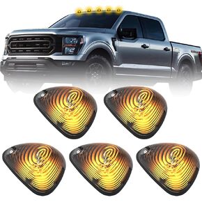 5pcs مصابيح الكابينة LED ، وأضواء سقف الكابينة المدخنة أعلى مصابيح العلامة الأضواء وتلعب مجموعات الاستبدال متوافقة مع فورد 1999-2016 F150 F250 F350 F450 F550 Super Duty Pickup SUV