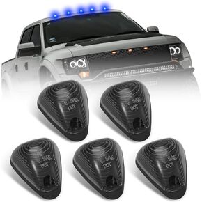 Amber LED Smoked Cab Clearance Lights,Rooftop Marker Running Light Compatible With Ford F150 F250 F350 F450 F550 1999-2016 Super Duty Pickup Trucks