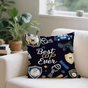 Cirzone Police Gifts for Men -18x18Inch Throw Pillow Cover Best Cop Gifts with Gift Box Perfect Birthday Police Week Gifts for Home Sofa Decor
