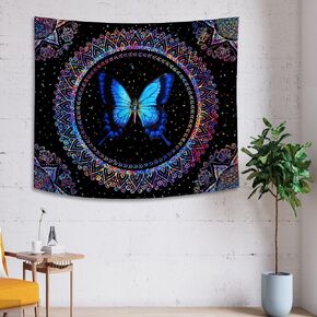 Mushroom Tapestry Trippy Tapestry for Bedroom Blacklight Aesthetic Tapestries Black Light Poster Trippy Wall Hanging Decor for Living Room Psychedelic Blue Purple Colorful Tapestry (36ʺL × 48ʺW) in Saudi Arabia