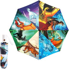 Wof Fantasy Dragon Smbrella للمطر والشمس UV حماية في الهواء الطلق المظلة التلقائية المضادة للرياح للرياح للمراهقين البالغين