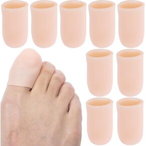 10 Pcs Big Toe Protectors, Gel Toenail Cushions for Big Toe, Elastic Toe Covers Cap Sleeves for Ingrown Toenails, Calluses, Hammer Toes, Missing Toenails, Blisters, Corns