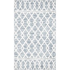 سجادة SAFAVIEH Easy Care Collection - 2'3" x 8'، رمادي وعاجي، تصميم هندسي حديث، لا يتساقط ويسهل العناية به، يمكن غسله في الغسالة، مثالي للمناطق ذات حركة المرور العالية في غرفة المعيشة وغرفة النوم (ECR111F)