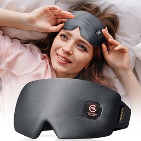 Heated Eye Mask Warm Compress: Silk Cordless Heating Pad for Dry Eyes - Rechargeable Moist Heat Masks for Stye Treament Headache Sinus Pressure Relief - Washable Elective Hot Warmer