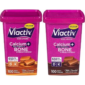 ViaCtiv Calcium Complement Postencs ، الشوكولاتة الحليب والكراميل ، 200 عدد