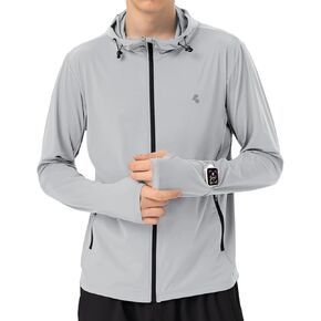 Mens Sun Jacket Upf 50+ هوديي كامل الرمز البريدي UV حماية SPF التبريد خفيفة الوزن رقيقة الصيف السترة السترة السترة الإبهام ثقوب الإبهام