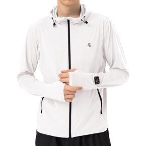 Mens Sun Jacket UPF 50+ Hoodie Full Zip Uv Protection SPF Cooling Lightweight Thin Summer Athletic Track Jacket Thumb Holes in Kuwait