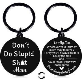Kids Valentines Day Gifts, Dumb Stuff, Stupid Gifts, Valentines Day Gifts for Teen Boys, Dont Do Stupid ShitKeychain Mom, College Essentials for Guys, College Boys 16 Year Old Boy Birthday Gift Ideas