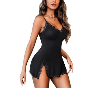 Avidlove Womens Lingerie Sexy Night Gowns for Woman Soft Cotton Nightgowns Lace Trim Sleep Dress Babydoll Chemise Nighty
