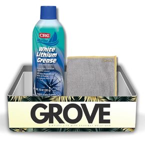 Marine White Lithium Grease Spray 10 oz Bundle with Microfiber Cloth - Superior Lubrication for Gear Shifts, Hinges, Fishing Reels & More - Long-Lasting Grease for All Weather Applications - (2 Items)