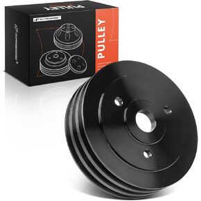 A-Premium Crankshaft Pulley with Triple-Groove Black Aluminum Compatible with 1965 1966 1967 1968 Chevrolet Big Block V8 396, 402, 427, 454