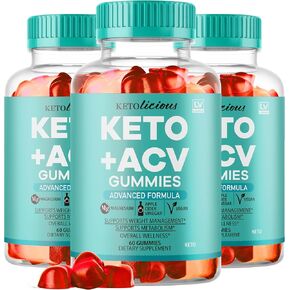 (3 Pack) Ketolicious Keto ACV Gummies, Ketolicious Gummys Advanced Formula 1050MG, All Natural Premium Plus Apple Cider Vinegar Gummy Maximum Strength Gomitas Reviews, 180 Gummies for 3 Months