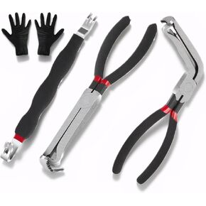 Professional Electrical Disconnect Pliers Set for Automotive Wiring - Quick Release Connector Removal Tool, Compatible with Car Electrical Systems & Push Tab Style Plugs (three)
