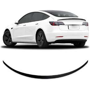 Spoiler Fit for Tesla Model 3 2017-2023, ABS Material OEM Original Rear Spoiler Wing Rear Trunk Lip, Matte Black Sporty Appearance Tesla Model 3 Accessories
