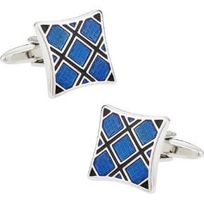 Cuff-Daddy Blue Plaid Cufflinks with Presentation Box