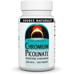SOURCE NATURALS Chromium Picolinate 200 Mcg Tablet, 240 Count