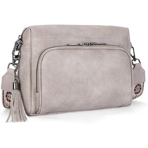 Crossbody Bags for Women Lightweight Vegan Leather Crossbody Shoulder Bag Phone Purse with Adjustable Guitar Strap
