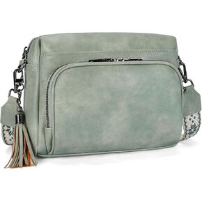 أكياس كروس للنساء خفيفة الوزن نباتي جلد كتف كتف محفظة مع حزام جيتار قابل للتعديل in Kuwait