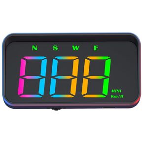 Shkalacar Speedometer HUD GPS Digital Speed Meter KM/H MPH Speedo Head Up Display, Compass Over Speed Alert, Windshield GPS Speedometer Projector System with High-Definition, Plug and Play