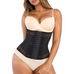 Lover-Beauty Mesh Waist Trainer for Women Tummy Control Body Shaper Cross Mesh Corset