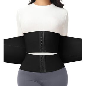 SHAPSHE Waist Trainer For Women Waist Cincher Belt Tummy Control Shapewear Faja Workout Segmented Triple Wrap Black