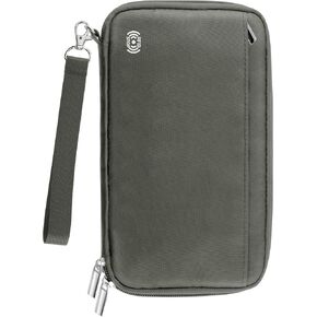 Passport Holder for Travel Family, RFID-Blocking Wallet and Document Organizer for 10 Passports, for Cards, Boarding Passes, Money, Tickets with Zipper, Travel Essentials (Black)