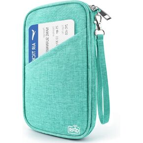 Passport Holder Family RFID Travel Document Organizer for Women Waterproof Passport Wallet Men Portable Case for Cards, Boarding Pass, ID, Money, Tickets with Zipper