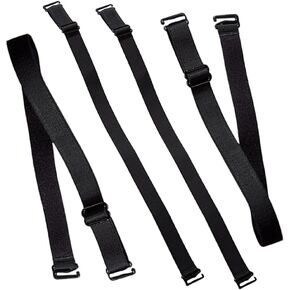 2 Pairs Black 1.5cm Width Bra Straps Replacement Elastic Adjustable Removable Shoulder Straps Detachable Lingerie Straps for Women