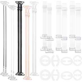 24 Pcs Non-Slip Bra Strap Holder Bra Strap Clips to Make Racerback Invisible Adjustable Conceal Hide Strapless Replacement Extenders Shoulder Straps Clips with Hooks for Women