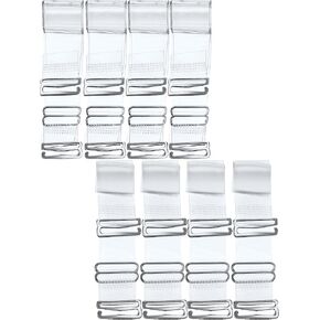 HESTYA 8 Pairs Clear Bra Straps, Invisible Soft Adjustable Bra Straps for Women