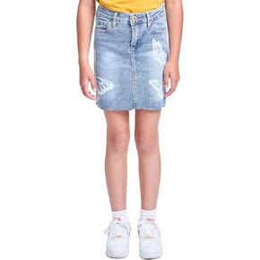 YMI Jeans Girls Butterfly Print Raw Hem Mini Minim Skirt