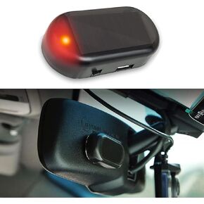 1 PC Car Solar Power Simulated Dummy Alarm, Anti Theft Device, LED Flashing Security Light, USB Charger Port, Red