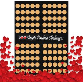 20.75''x16.5'' Position Scratch Off Poster for Adults - 100 Couple Position Challenges - The Love Game Date Night Ideas - Birthday Gift for Him Her Wife Husband