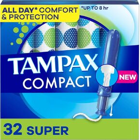 Tampax Pocket Pearl Tampons Super Absorbency with LeakGuard Braid, Unscented, 32 Count