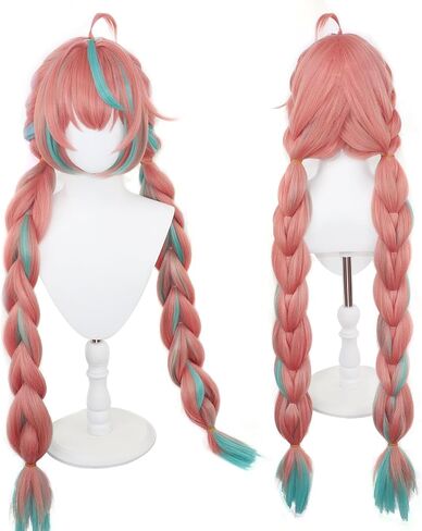 Varesa Cospaly Wig -Pink and Green Wig with Bangs for Women's Parties and Halloween in Saudi Arabia