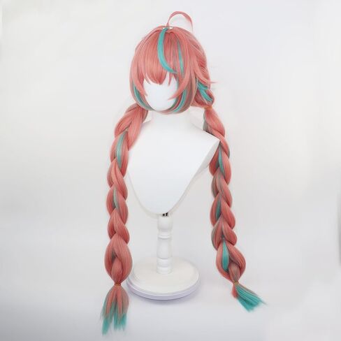 Varesa Cospaly Wig -Pink and Green Wig with Bangs for Women's Parties and Halloween in Saudi Arabia