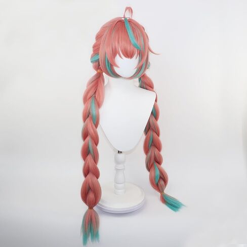 Varesa Cospaly Wig -Pink and Green Wig with Bangs for Women's Parties and Halloween in Saudi Arabia