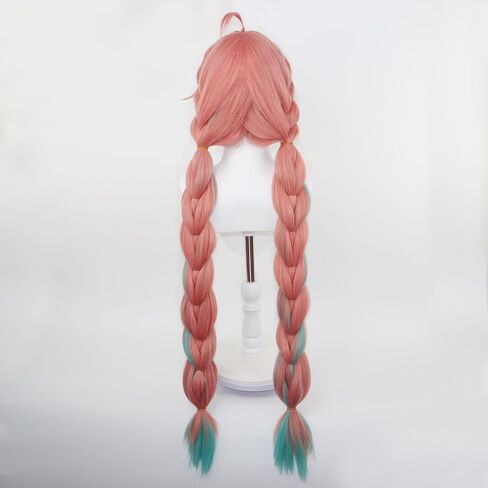 Varesa Cospaly Wig -Pink and Green Wig with Bangs for Women's Parties and Halloween in Saudi Arabia