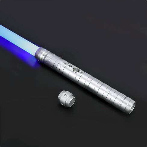 Lightsaber Fx Dueling Force 15 RGB Colors Type-C Metal Hilt Rechargeable 4 Modes Force Fx Dueling Light Saber Lightsaber Gifts for Boyfriend Girlfriend and Adults（Set of 1（Black）） in Saudi Arabia