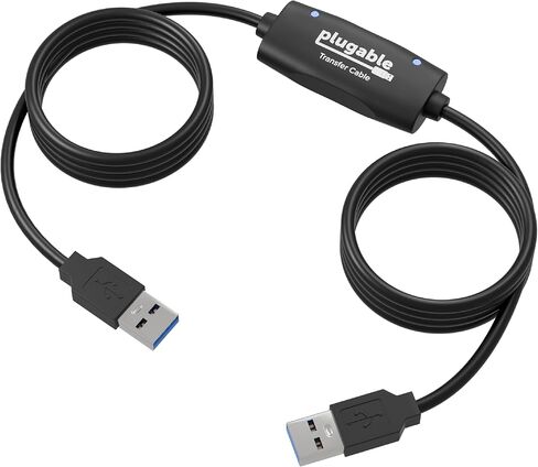 Plugable Windows Transfer Cable 6.6ft (2m), Thunderbolt 10Gbps, Bundled with Bravura Software for Windows PC to PC Migration - Unlimited Uses. Works Between Thunderbolt, USB4 PCs in Kuwait