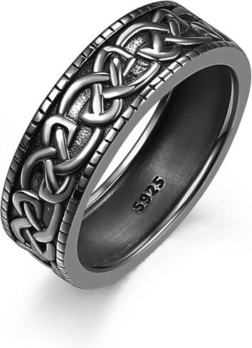 ADMETUS 925 Sterling Silver Celtic Knot Ring Wedding Band Rings for Men Celtic Jewelry Gifts for Men Rings Size 5-15 in Saudi Arabia