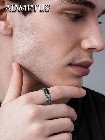 ADMETUS 925 Sterling Silver Celtic Knot Ring Wedding Band Rings for Men Celtic Jewelry Gifts for Men Rings Size 5-15 in Saudi Arabia