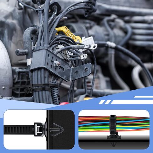 200pcs Car Wire Loom Routing Clips Push Mount Cable Tie Assortment 15 Sizes Car Harness Routing Clips Universal Wiring Harness Clip Replacement Parts for Automotive in Saudi Arabia